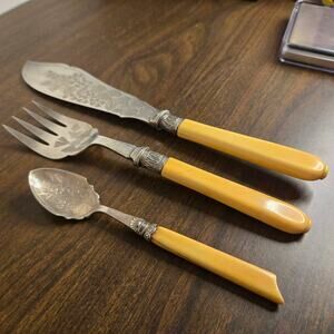 Antique Victorian Silver Plate Fish Serving Set | Bird & Co Sheffield